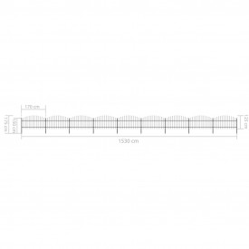 Gard de grădină cu vârf suliță, negru, (1-1,25)x15,3 m oțel - Img 5