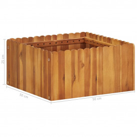 Jardinieră de grădină, 50 x 50 x 25 cm, lemn masiv de acacia - Img 5