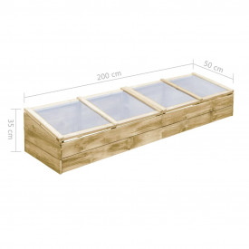 Jardinieră de grădină cu acoperiș, lemn de pin FSC 200x50x35 cm - Img 6