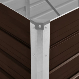 Jardinieră de grădină, maro, 320x80x45 cm, oțel galvanizat - Img 5