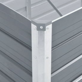 Jardinieră de grădină, oțel galvanizat, 320 x 80 x 45 cm, gri - Img 5