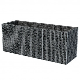Jardinieră gabion din oțel, 270 x 90 x 100 cm - Img 3