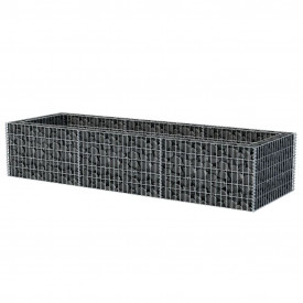 Jardinieră gabion din oțel, 270 x 90 x 50 cm - Img 3