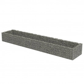 Jardinieră gabion din oțel galvanizat, 450 x 90 x 50 cm - Img 2