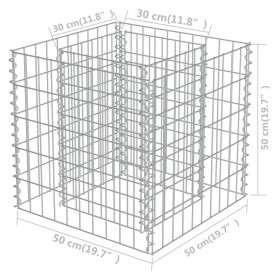 Jardinieră gabion, oțel galvanizat, 50 x 50 x 50 cm - Img 7