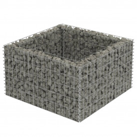 Jardinieră gabion, oțel galvanizat, 90 x 90 x 50 cm - Img 2