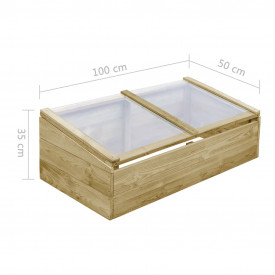 Jardinieră grădină cu acoperiș, lemn pin FSC, 100 x 50 x 35 cm - Img 6