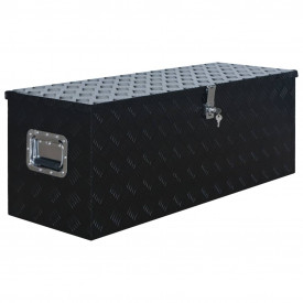 Ladă din aluminiu, negru, 1085 x 370 x 400 mm - Img 2