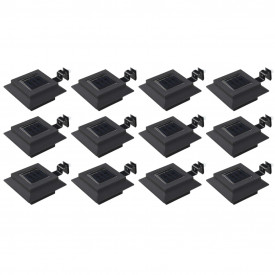 Lămpi solare de exterior, 12 buc., negru, 12 cm, pătrat, LED - Img 1