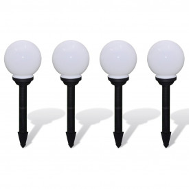 Lămpi solare pentru exterior cu LED-uri + țăruși, 15 cm, 4 buc - Img 2