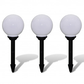 Lămpi solare pentru exterior cu LED-uri + țăruși, 20 cm, 3 buc - Img 2