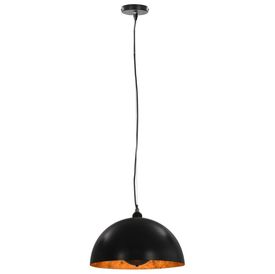 Lustre, 2 buc., negru și auriu, semisferic, 40 cm, E27 - Img 3
