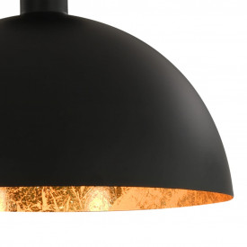 Lustre, 2 buc., negru și auriu, semisferic, E27 - Img 6