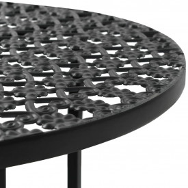 Masă bistro stil vintage, metal, rotundă, 40 x 70 cm, negru - Img 3