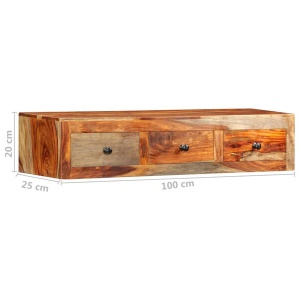Masă consolă de perete, 100x25x20 cm, lemn masiv de sheesham - Img 6