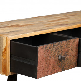 Masă consolă Lemn masiv de tec reciclat 120x30x76 cm - Img 9