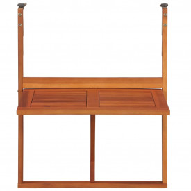 Masă de balcon, lemn masiv de acacia, maro - Img 4