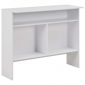 Masă de bar cu 2 blaturi, alb, 130x40x120 cm - Img 8