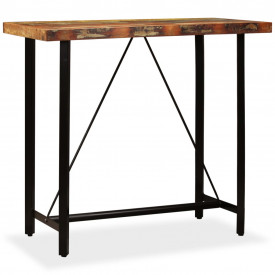 Masa de bar din lemn masiv reciclat, 120 x 60 x 107 cm - Img 11