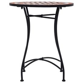Masă de bistro mozaic, maro, 60 cm, ceramică - Img 2