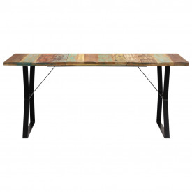 Masă de bucătărie, 180 x 90 x 76 cm, lemn masiv reciclat - Img 2