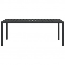 Masă de grădină WPC, aluminiu, 185x90x74 cm, negru - Img 2