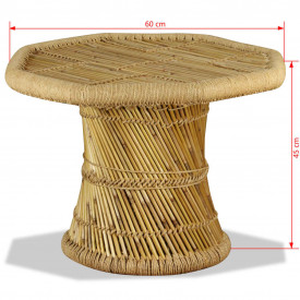 Măsuță de cafea Bambus Octogonal 60x60x45 cm - Img 9