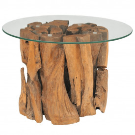 Măsuță de cafea din lemn de tec solid 60 cm - Img 3