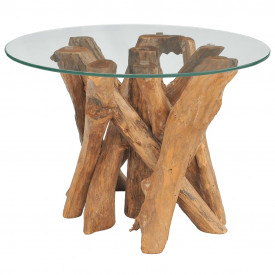 Măsuță de cafea din lemn de tec solid, 60 cm - Img 2