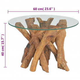 Măsuță de cafea din lemn de tec solid, 60 cm - Img 7