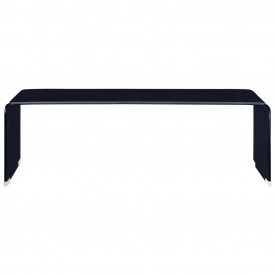 Măsuță de cafea, negru, 98 x 45 x 31 cm, sticlă securizată - Img 2