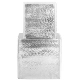 Măsuțe de cafea, 2 buc., argintiu, aluminiu - Img 3