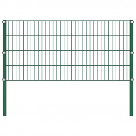 Panou de gard cu stâlpi, verde, 11,9 x 0,8 m, fier - Img 2