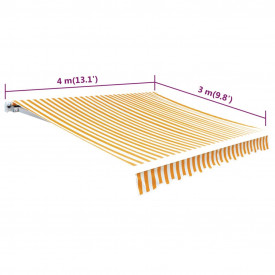 Pânză copertină galben &amp; alb 4 x 3 m (cadrul nu este inclus) - Img 5