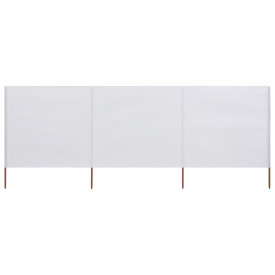 Paravan anti-vânt cu 3 panouri, alb, 400 x 120 cm, textil - Img 3