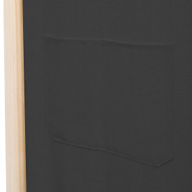 Paravan cameră, 5 panouri, gri, 200x170x4 cm, material textil - Img 7