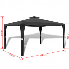 Pavilion din poliratan cu acoperiș Gri închis 3 x 4 m - Img 7