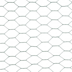 Plasă de sârmă, verde, 25x1,5 m, oțel cu înveliș PVC, hexagonal - Img 4