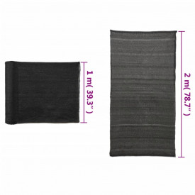 Plasă protecție vizuală, negru, 2 x 10 m, HDPE - Img 5