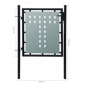 Poartă neagră pentru gard 100 x 150 cm - Img 5