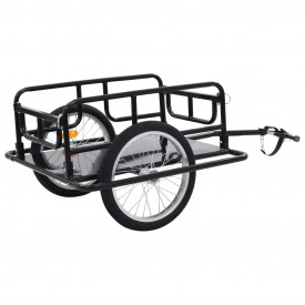 Remorcă de bicicletă, negru, 130 x 73 x 48,5 cm, oțel - Img 4