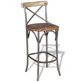Scaun de bar din lemn masiv reciclat, 45 x 45 x 110 cm - Img 5