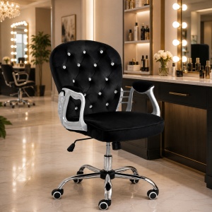 Scaun de birou OFF 437, ergonomic, catifea, roti gumate, glam, 100 kg