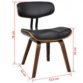 Scaun de bucătărie cu spătar, 2 buc., piele artificială - Img 6