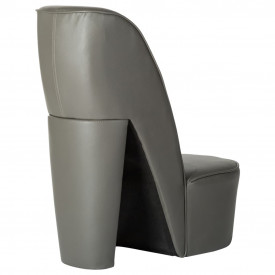 Scaun, design toc înalt, gri, piele ecologică - Img 3