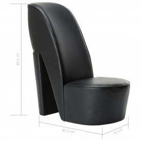 Scaun, design toc înalt, negru, piele ecologică - Img 7