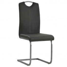 Scaune de bucătărie 2 buc piele artificială 43x55x100 cm, gri - Img 2