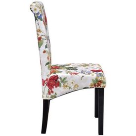 Scaune de bucătărie cu design floral, 2 buc, lemn - Img 3