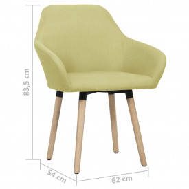 Scaune de sufragerie, 2 buc., verde, material textil - Img 6