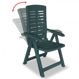Scaune grădină rabatabile, 6 buc, 60x61x108 cm, plastic, verde - Img 2